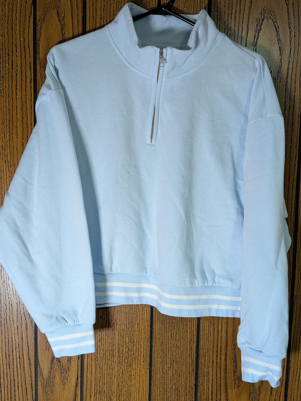 Levi's Women's Xl Pale Blue Half-Zip Turtleneck Sweatshirt Like New